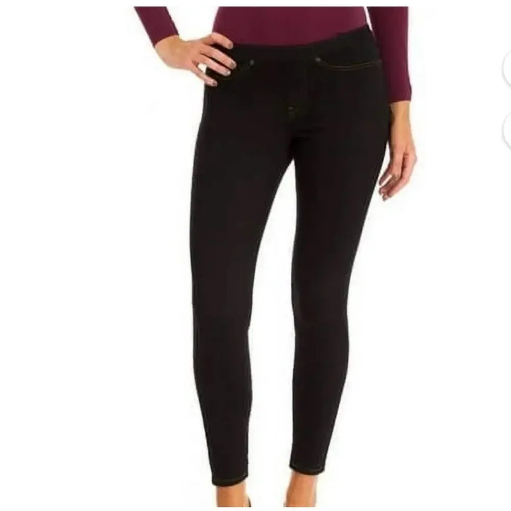 Hue Women's Yoga Stretch & Soft Wide Waistband Denim Leggings, True Black XXL‎